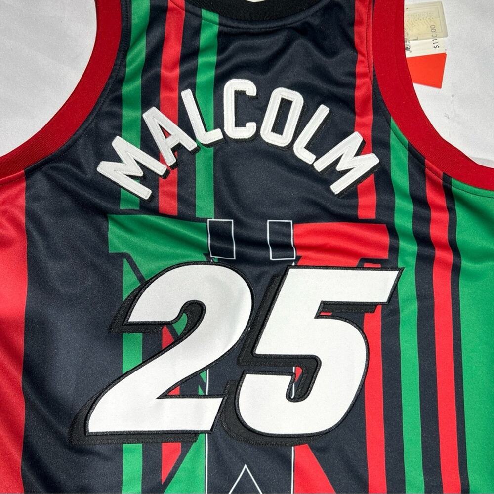 Malcom X Red/Green Basketball Jersey Headgear Classics Size L MSRP $110 - Picture 7 of 7
